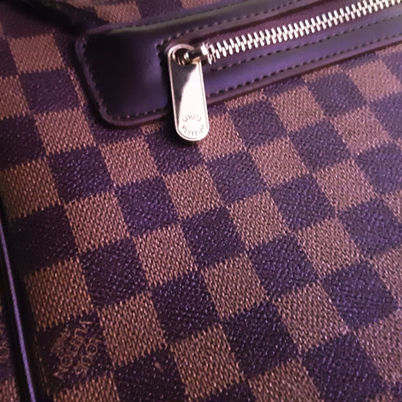 LOUIS VUITTON Paris Damier Ebene District PM Brown Leather Messenger Bag RARE - Picture 13 of 13